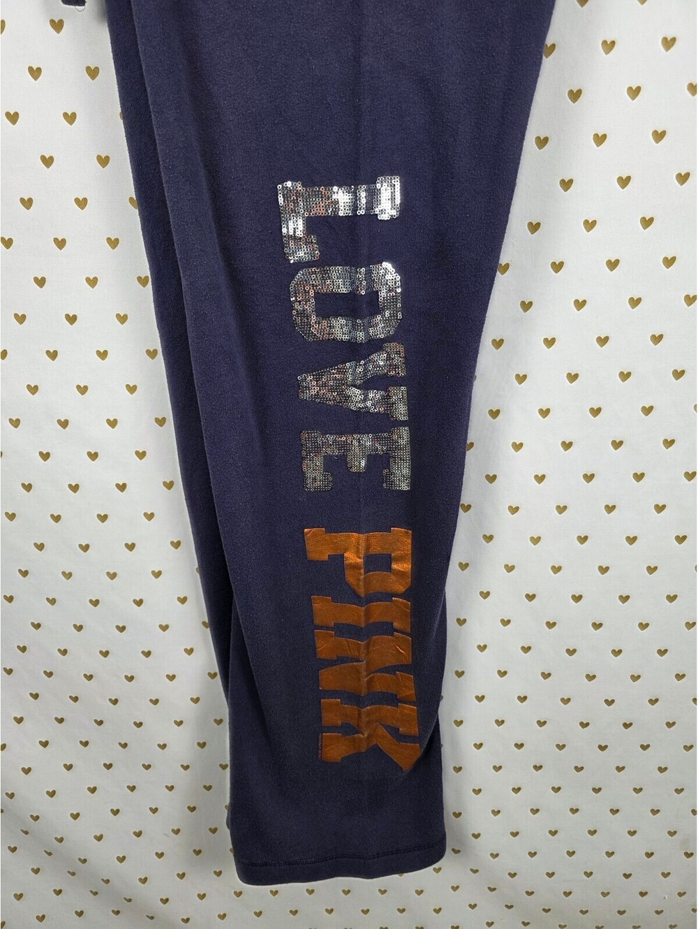 Victoria's Secret PINK NFL Chicago Bears Sequin BLING Sweatpants M Y2K